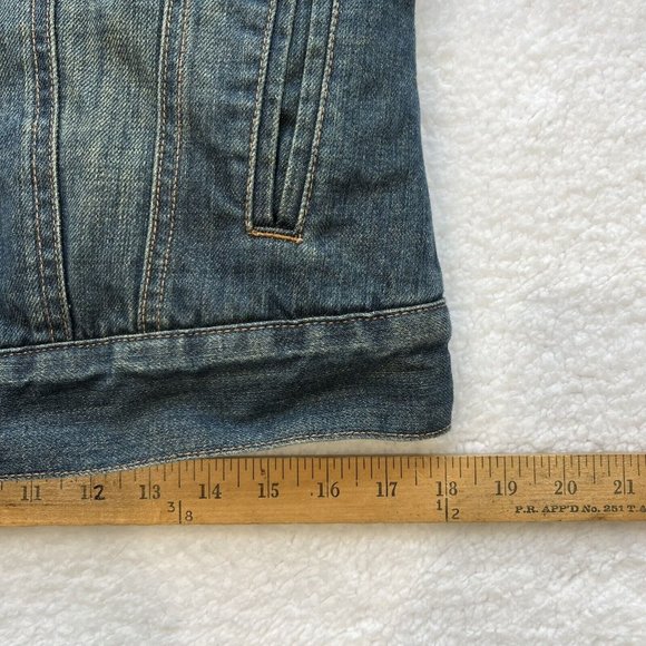 GAP Women's Y2K Sherpa Lined Snap Up Denim Jean Jacket Size S Blue - Picture 11 of 12